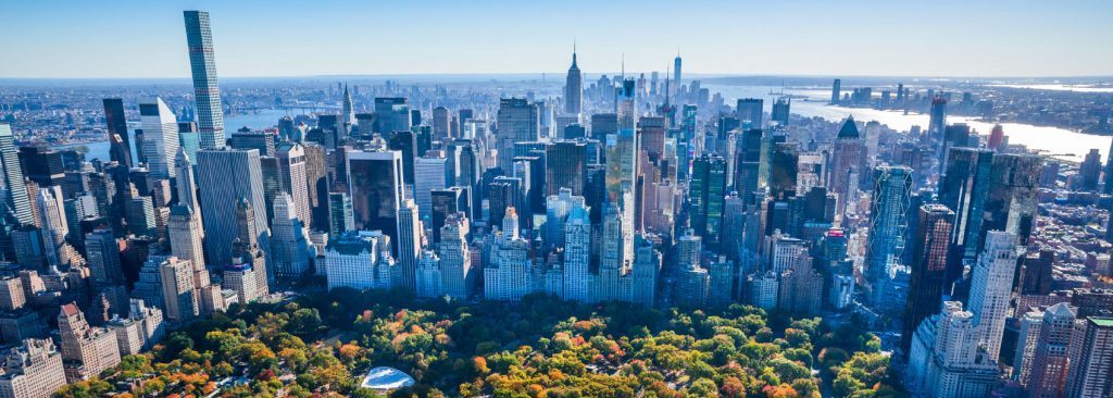 Vue aérienne sur le sud de Central Park